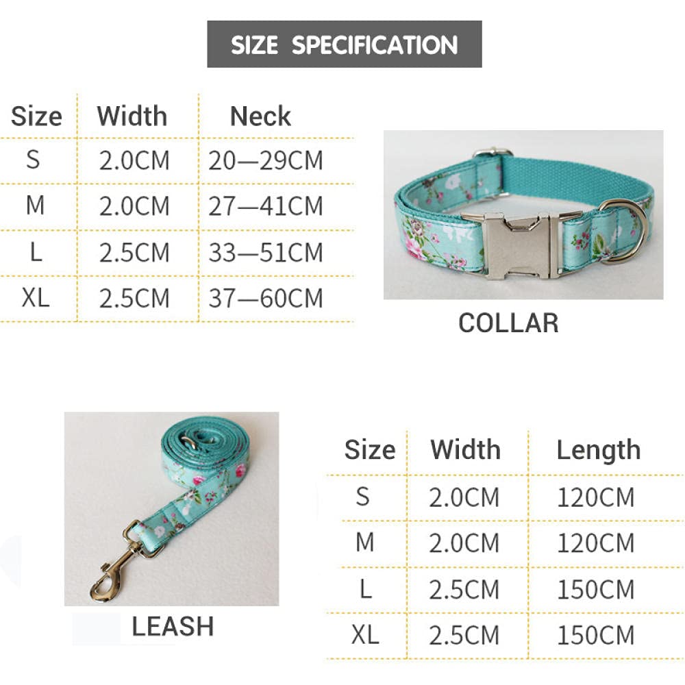 Correas y collares para mascotas Grabado personalizado Nombre y número de teléfono Juego de collar y correa de perro para perros grandes Bulldogs turquesa de servicio pesado-collar_leash_set_S_