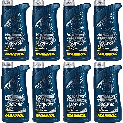 QR-Parts Set 85447248 MN7830-1 8x1 Liter Orignal MANNOL Motoröl Motorrädöl 7830 Motorbike 4-Takt HD API SL Oil