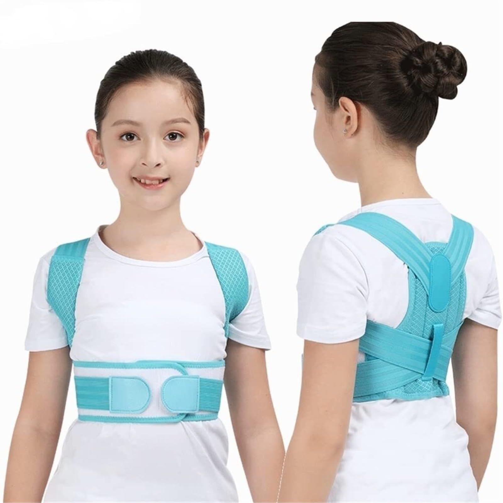 Faja Lumbar Trabajo Corrector De Postura Espalda, Corsé Ortopédico, Descompresión La Columna Lumbar Y Hombros, Soporte Cintura Corrección Estabilización(Blue,S)