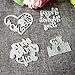 HELYZQ Happy Mother's Day Heart Metal Cutting Dies Stencil DIY Scrapbooking Album Stamp Paper Card Embossing Crafts Decor Silver 68x64mm