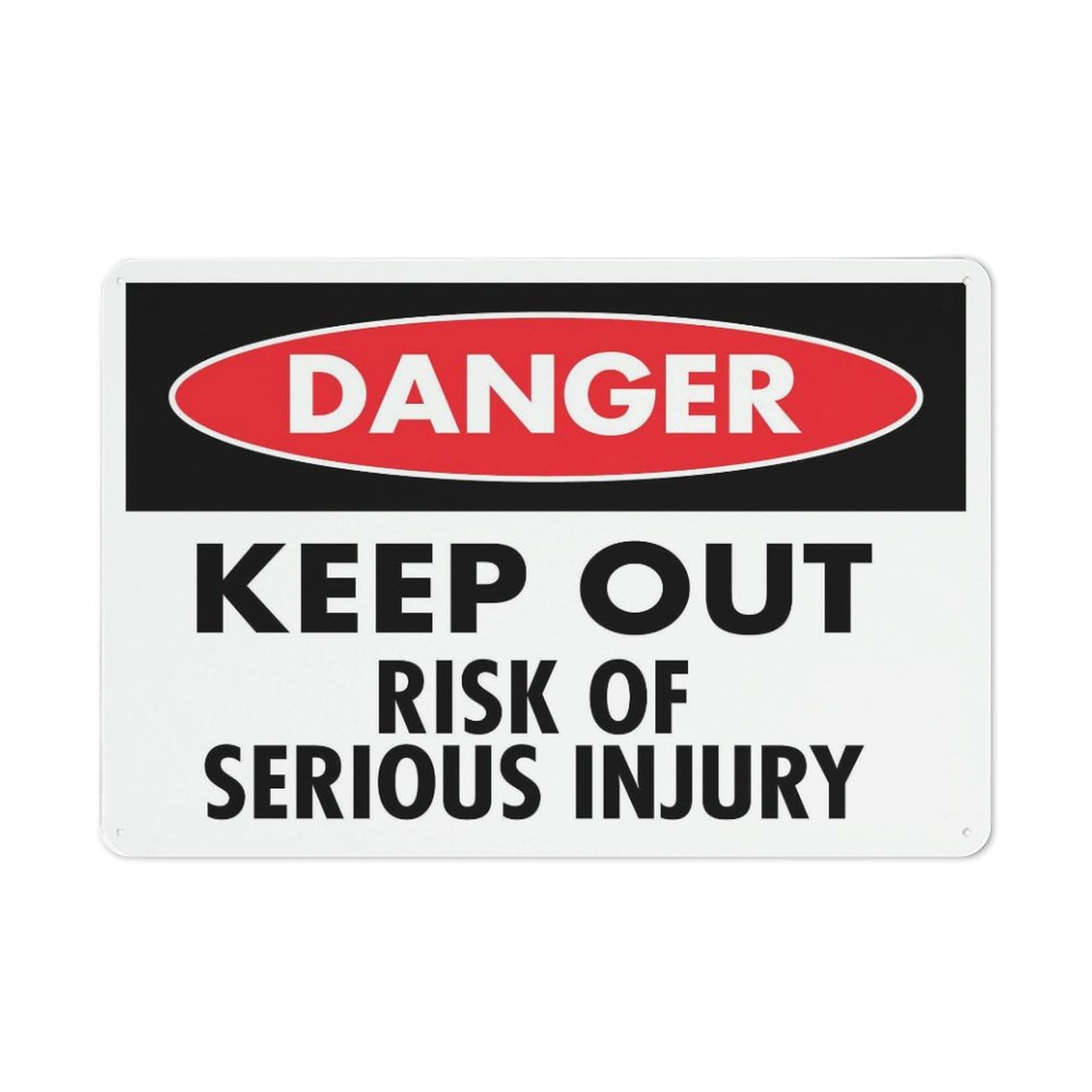 Xewazd A1864 Vintage Metal Tin Sign Danger Keep Out Risk Of Serious Injury Retro Vintage 8"X12" Metal Tin Sign - Wall Decor For Home Kitchen, Bar, Pub & Restaurant