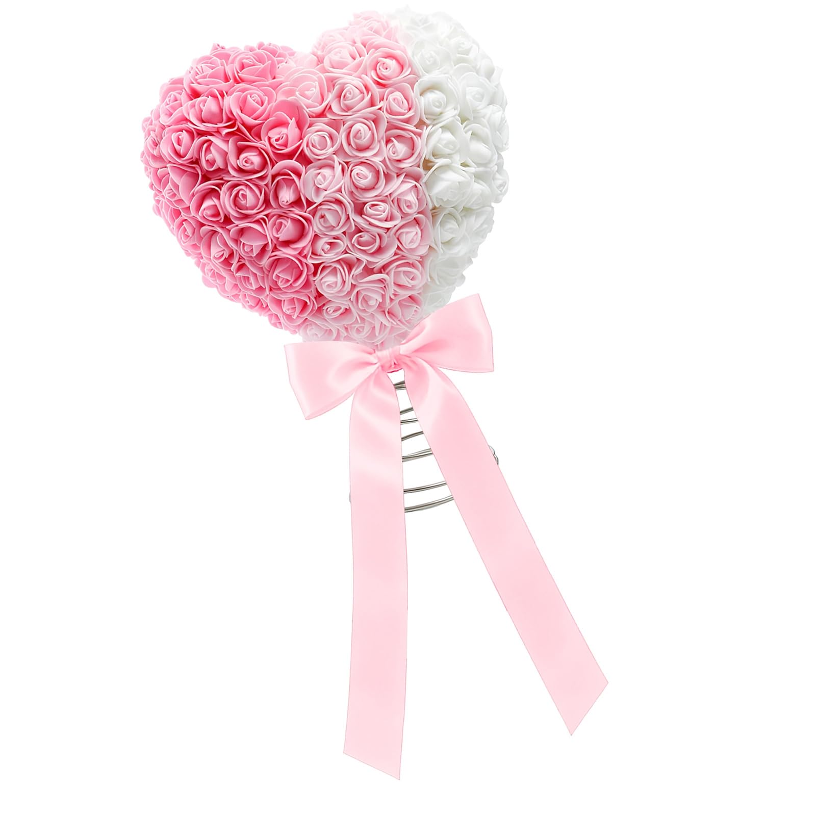 Rose Heart Bowknot Decoration for Holiday Tree Top Valentine ' s and Special Event Deck