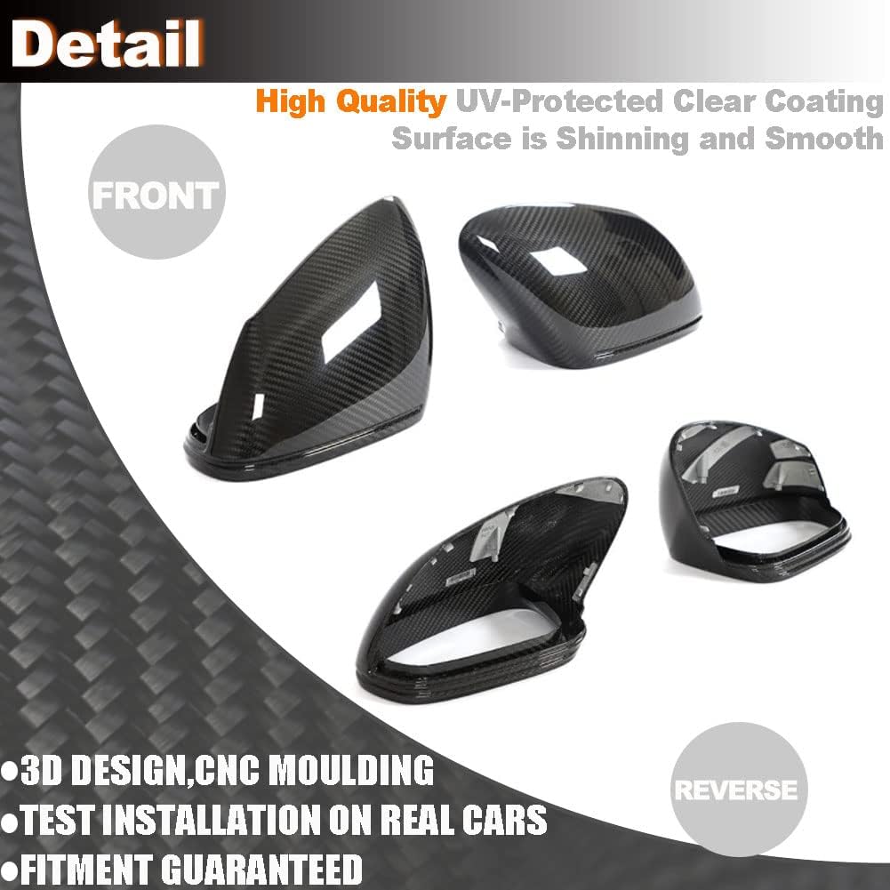 Dry Carbon Fiber Mirror Caps for Porsche Taycan 9J1 Turbo S 2019-2021 Replacement Style Side Rearview Mirror Cover Caps Exterior Shell 2Pcs