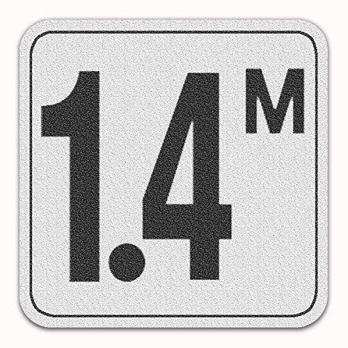 Aquatic Custom Tile 1.4M - Adhesive Swimming Pool Depth Marker Sticker - 6 in x 6 in with 4 Inch Lettering