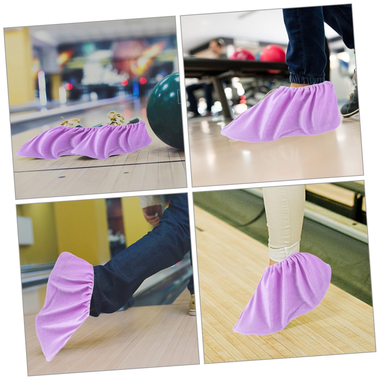 ibasenice Bowling Shoe Cover Women 2 Pairs Anti-Slip Soft Lint Bowling Accessories Lightweight Easy to Carry