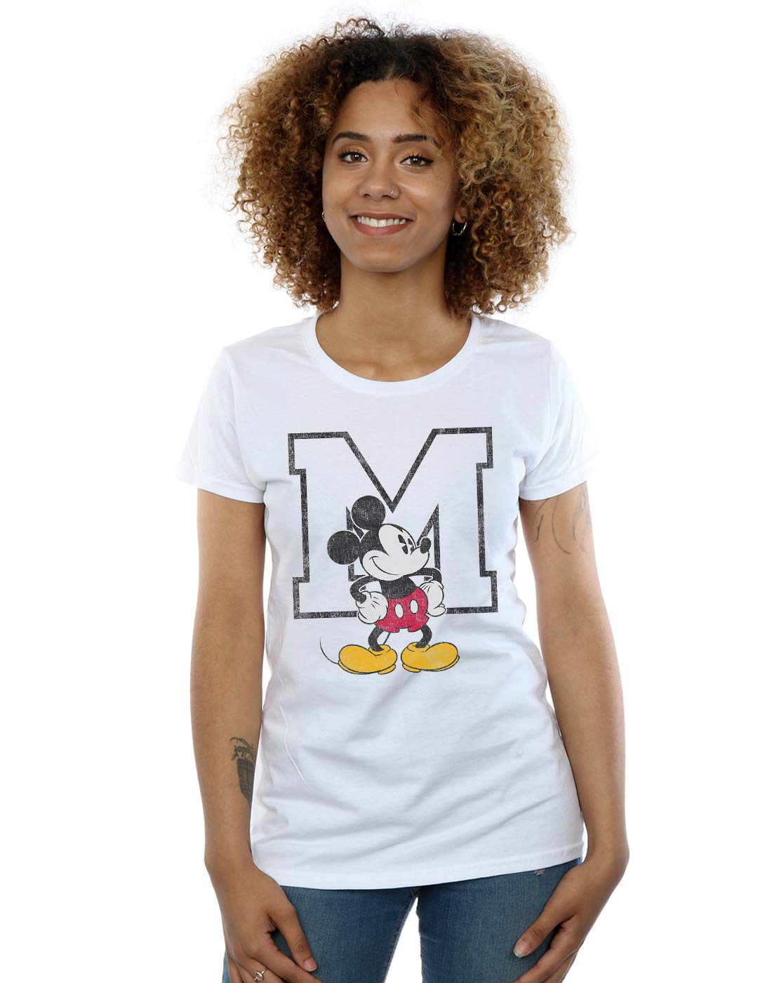 Disney Women's White Mickey Mouse Classic M T-Shirt X-Large