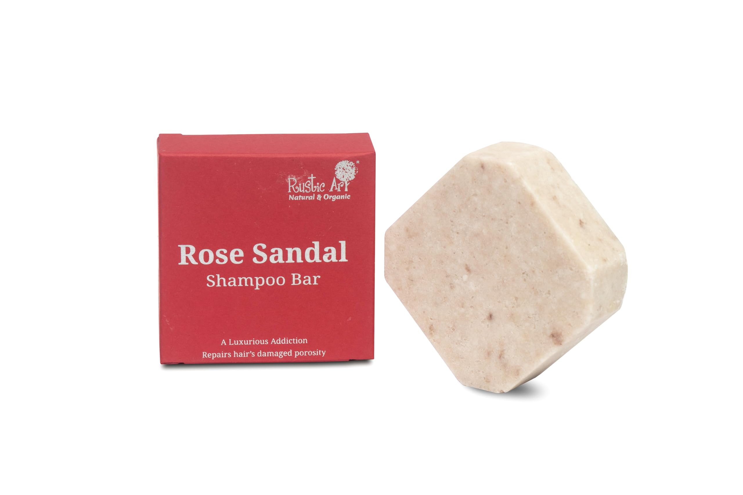 Rose Sandal Shampoo Bar | Hair Softening & Frizz Control | Natural, Sulphate & Paraben Free |Coconut Sugar & Vit E | 75g