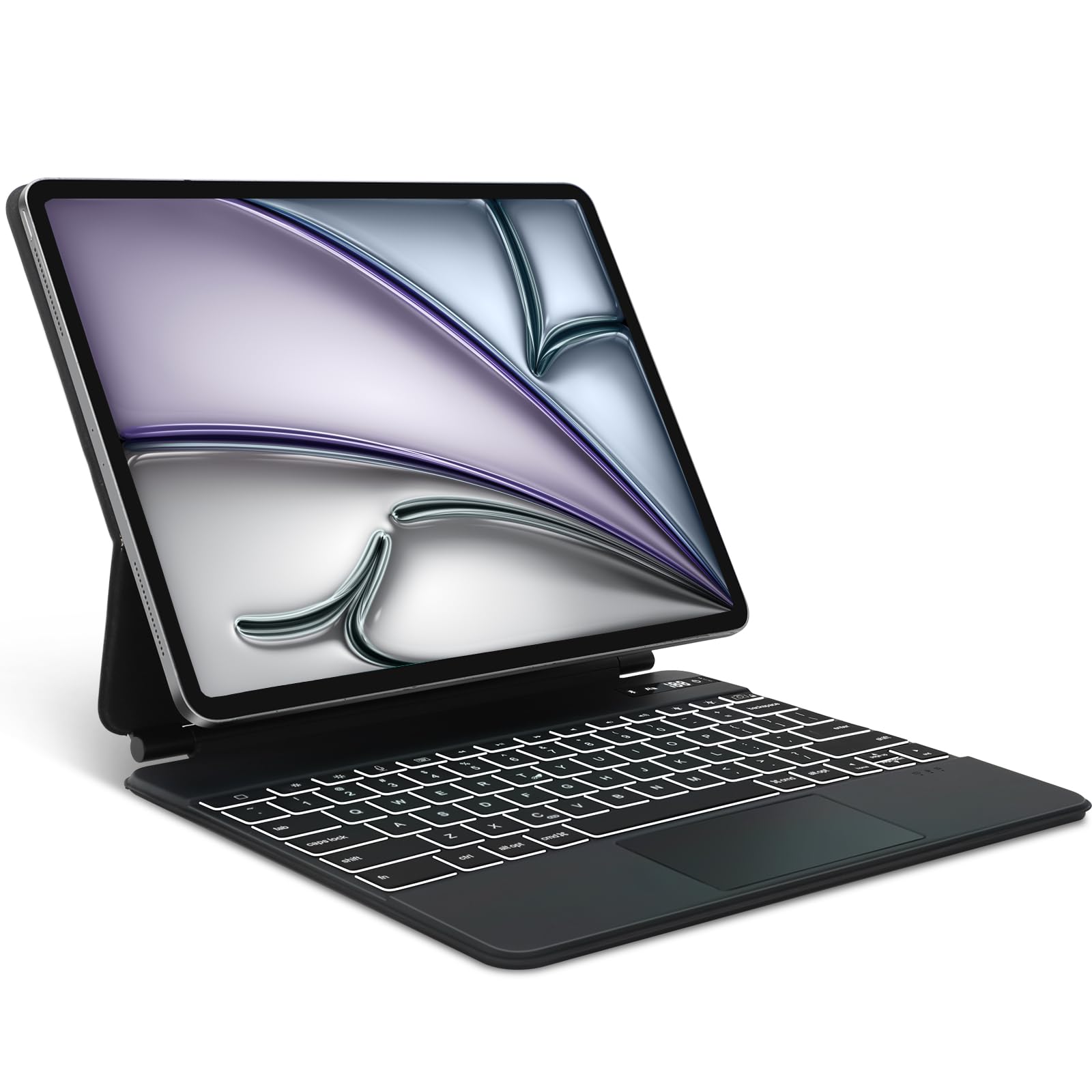 SENGBIRCHMagic Keyboard for iPad Air 13'' (M2) 2024 - UK Layout Trackpad Bluetooth Battery percentage display Keyboard, Floating Magnetic Design Case for iPad Pro 12.9 6th5th/4th/3rd Gen - Black