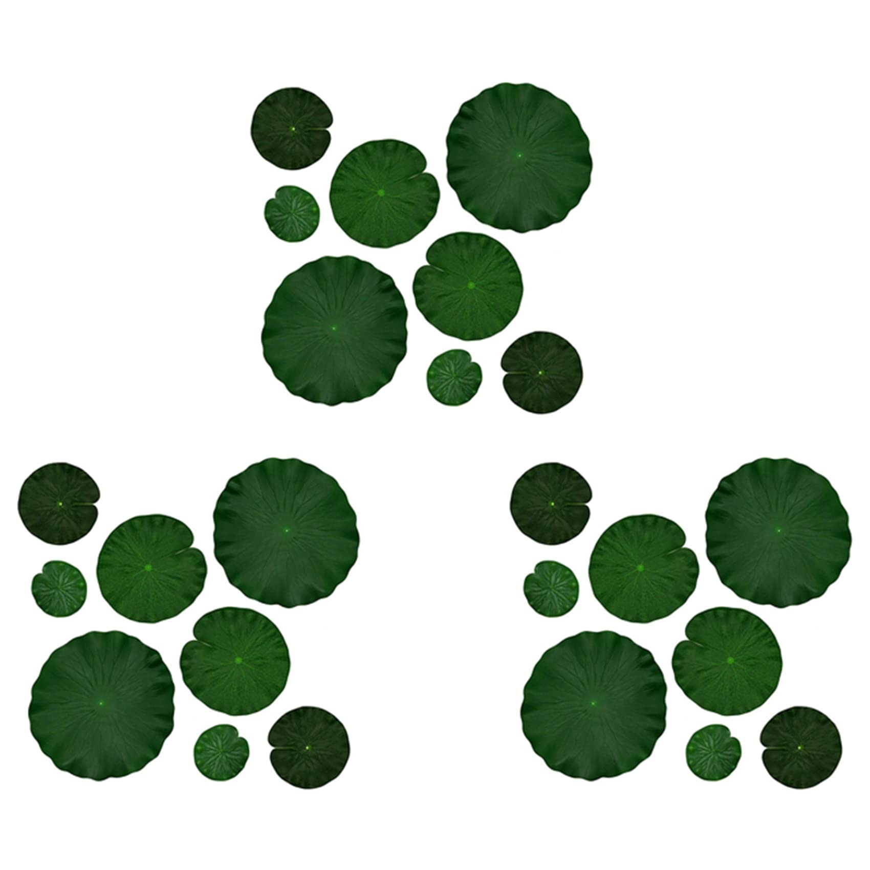 Hndhbfgrt 24x Artificial Floating Foam Leaves Decor for Pond Aquarium and Stage Realistic Foliage Green Plant 4 Sizes