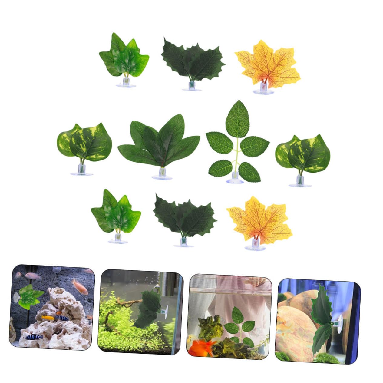 3 set Decorazione Con Foglie Finte Piante Finte Ornamenti Per Acquari Foglie Artificiali Per Acquari Decorazioni Con Viticci Foglie Acquatiche Finte Piante 10 pezzi*3