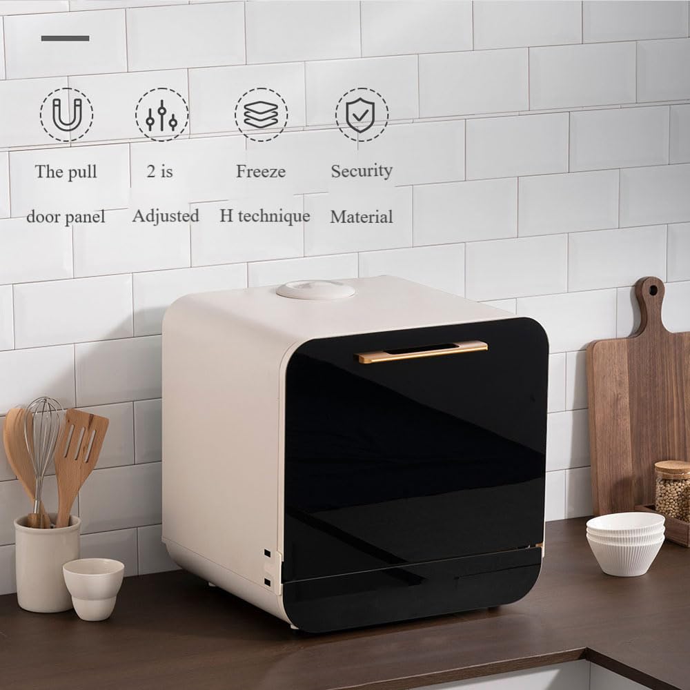 Lavavajillas de sobremesa Totalmente automático, sin instalación, Mini lavavajillas, Lavado Inteligente, Secado en uno, Multifuncional y cómodo, Plug and Play, para cocinas de Hotel