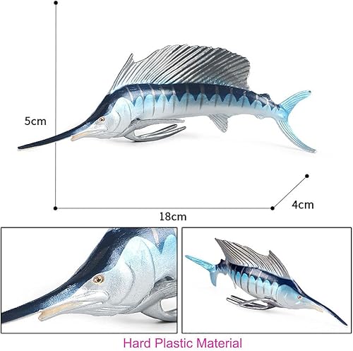 Miniatura 4 de Figuras de animales de plástico realista pez espada animales marinos proyecto de ciencia modelo de acción, juguetes educativos de aprendizaje,