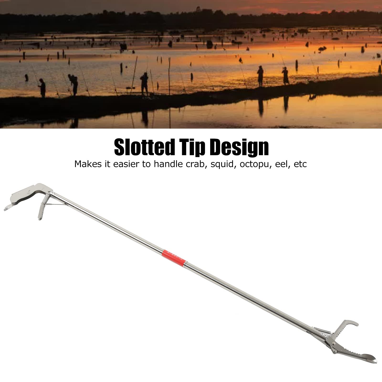 Pinza per Granchio in Acciaio Inossidabile, Pinza per Forbici da Pesca Multifunzione con Punta a Scanalatura Applicabile per Materiale