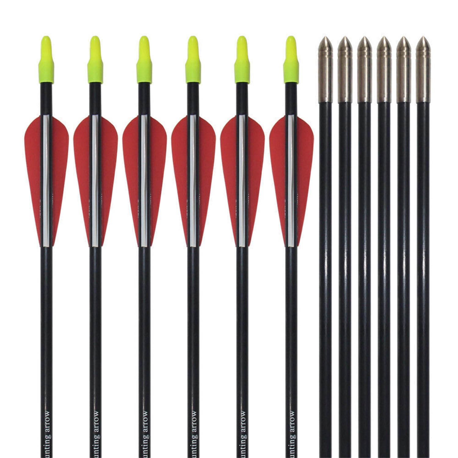 biubiusot 25 inch Practice Arrow Target Fiberglass Archery Beginner Recurve Bow Arrow 12pk