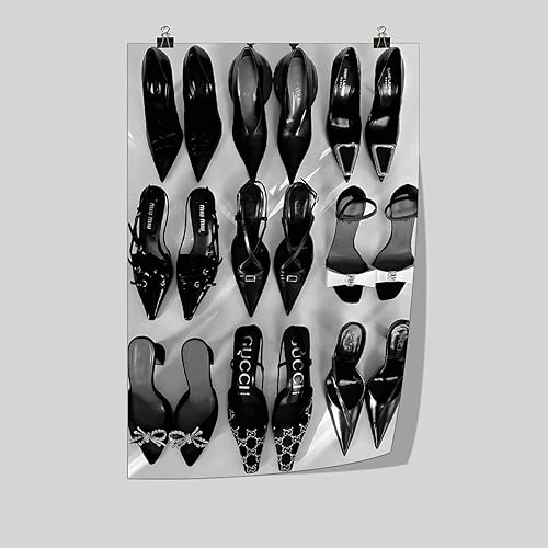 Miniatura 2 de Póster de tacón en blanco y negro Y2K, pósteres de lujo vintage de lujo, impresiones de moda retro, arte de pared en lienzo para dormitorio, sala de
