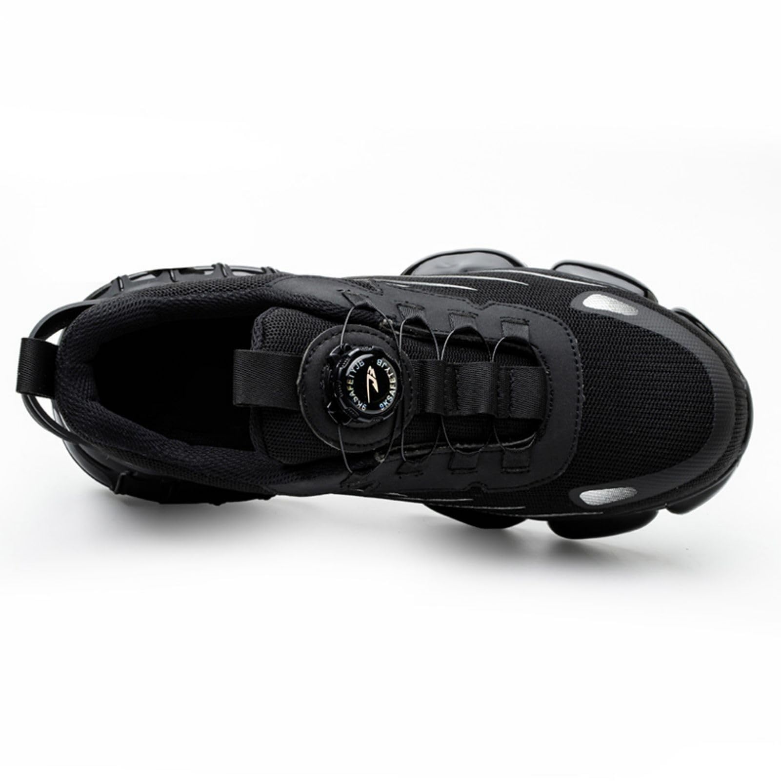R-Win Zapatos de Seguridad para Hombres y Mujeres Puntera de Acero Zapatillas de Trabajo sin Cordones con Botón para Ppretar Cojín de Aire a Prueba de Pinchazos