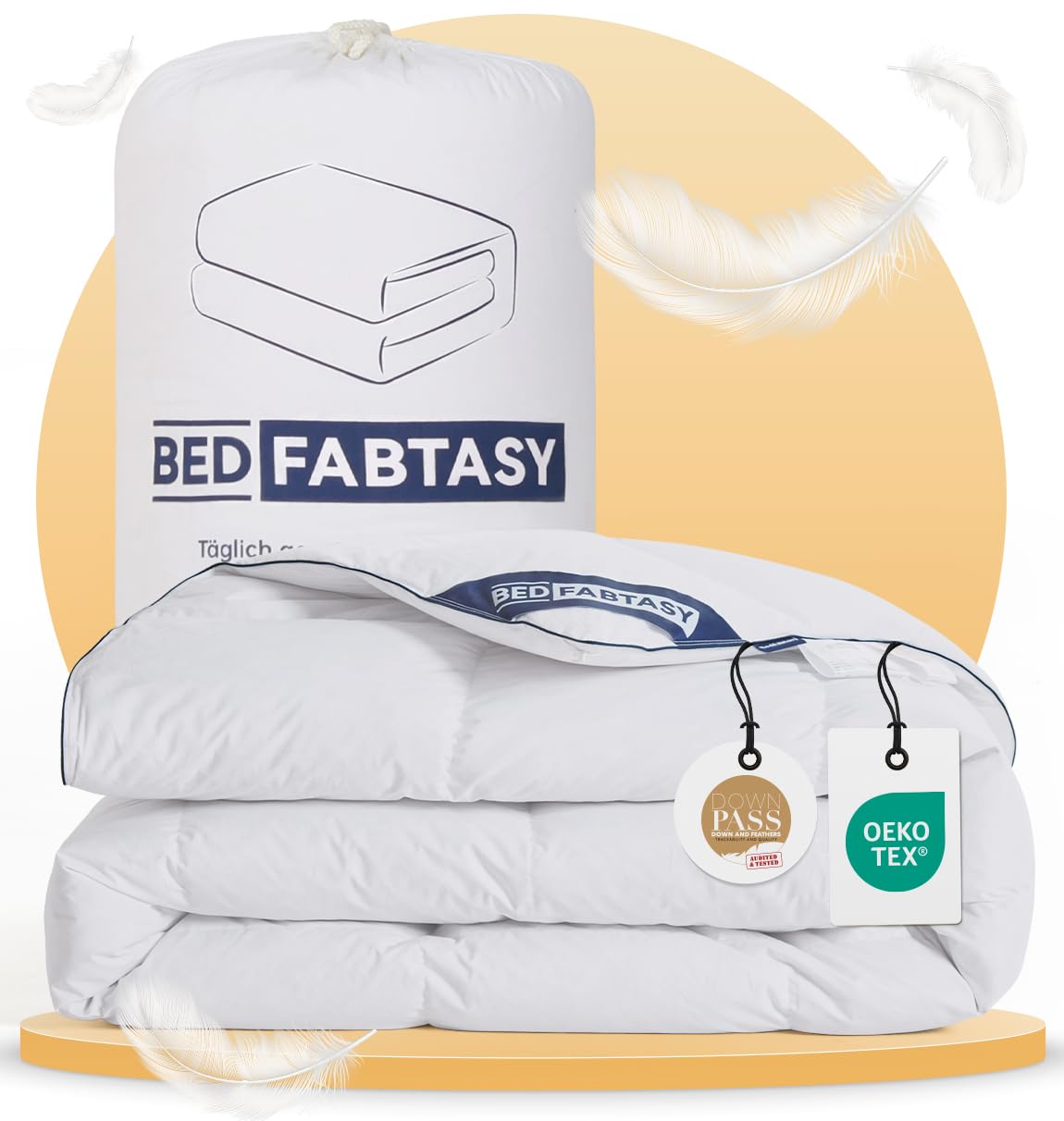 BedFabtasy Feder und Daunendecke, Oeko-Tex zertifizierte Bettdecke, 100% Extraweiche Federn & Daunen, Allergiker, RDS Zertifiziert Federbettdecke, Duvet