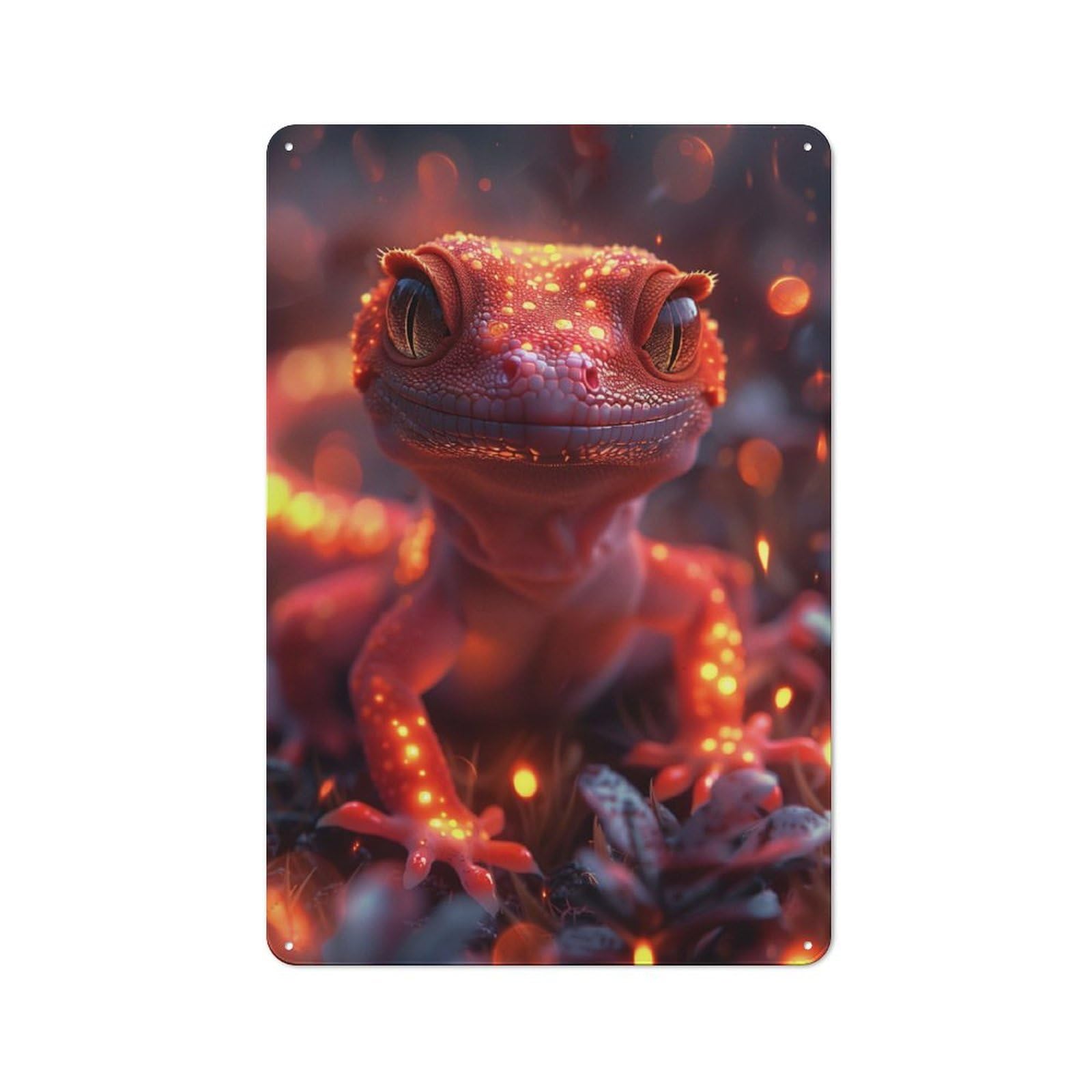 Junmoney Leopard Gecko Animal Decorative Metal Plaque For Bar Wall, Pub Room And Party Space, Gift For Friends, Dad Or Home Bar Owners, 30X20cm