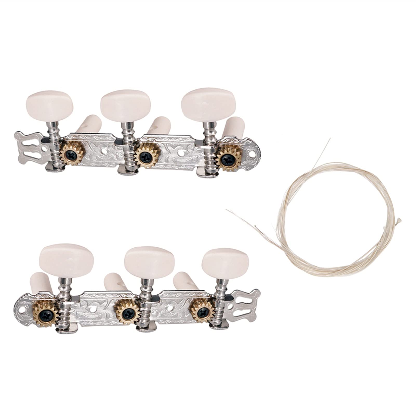 2 Piezas De Guitarra Clásica Sintonizador De Cuerdas Tuning Pegs & Nylonstrings para Piezas De Guitarra Clásica Acústica Clavijas Afinación