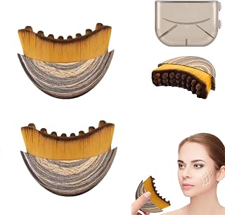 OVQ Lymphatic Contour Face Brush 2PCS - Ergonomic Drainage Massager for Puffiness Relief, Sensitive Skin & Serum Boost