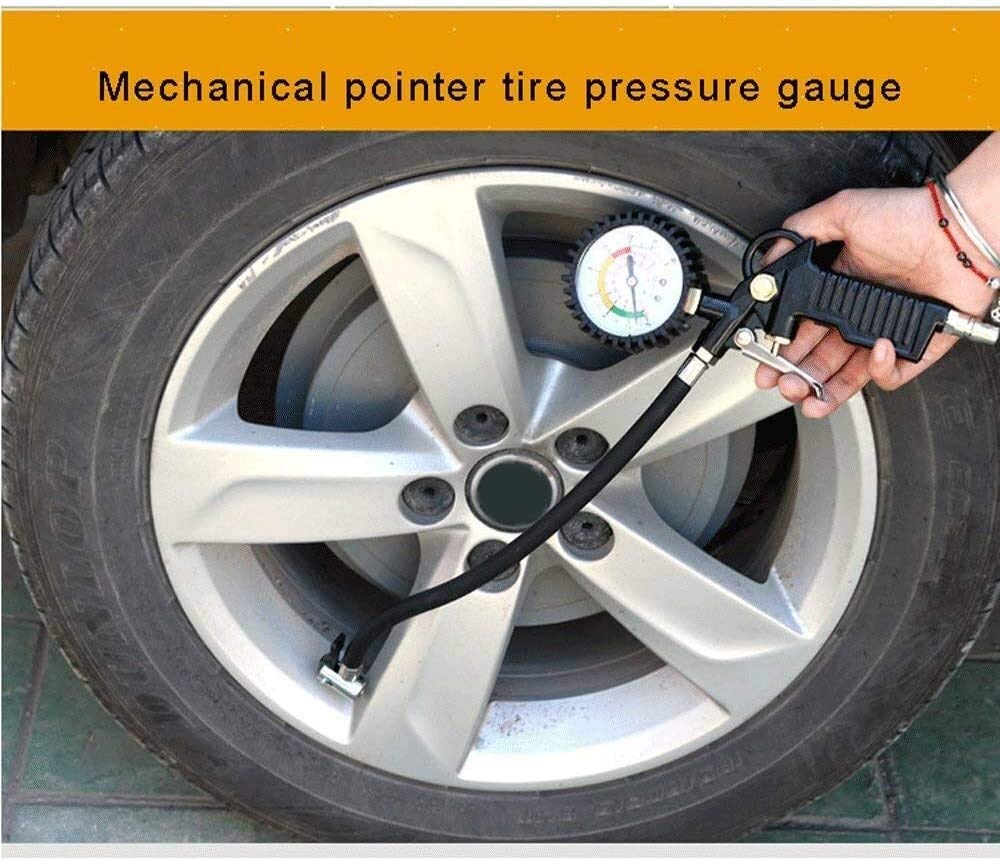 AGAATI Manómetro económico de Escala de Acero, manómetro de presión de neumáticos de 0-220 PSI