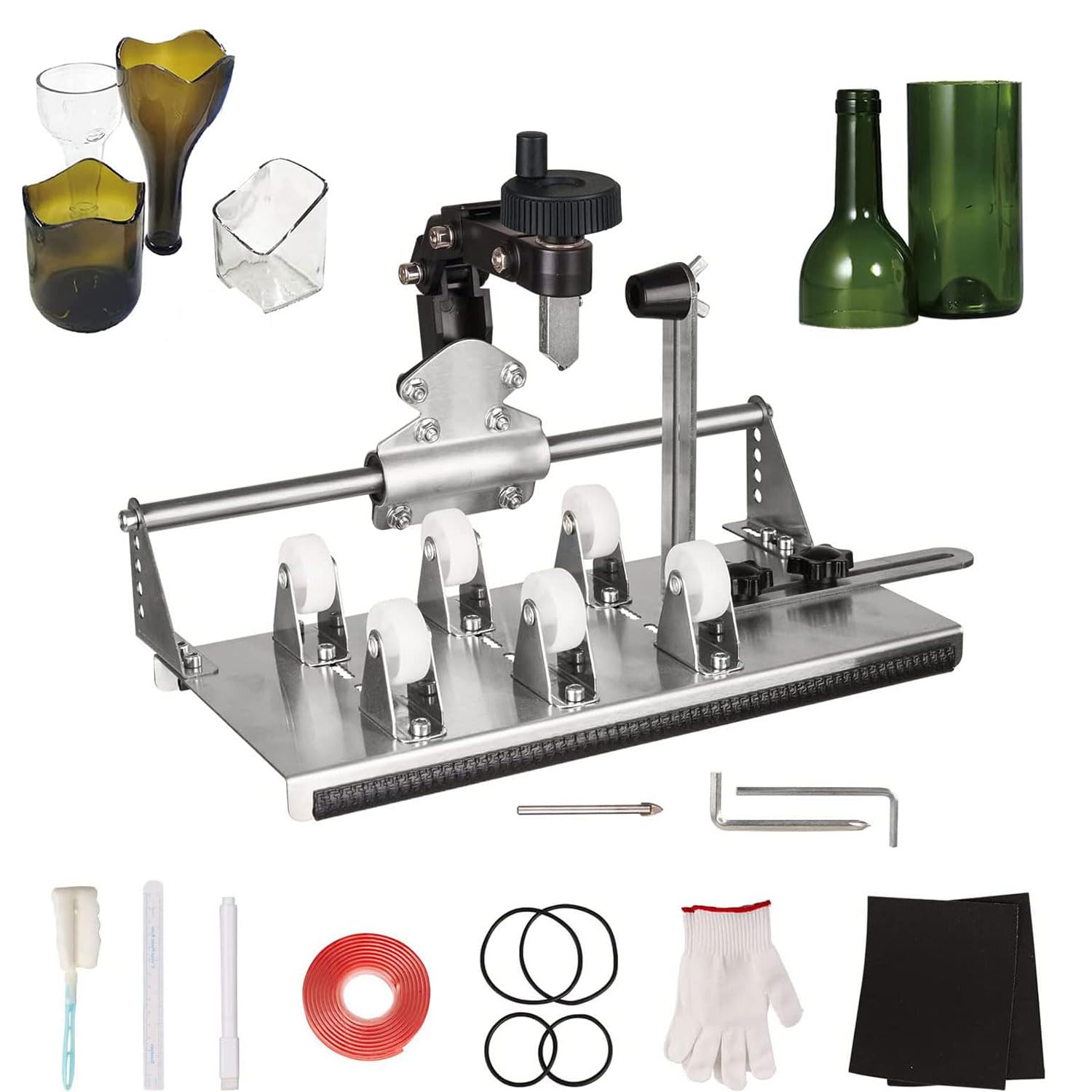Zestaw do cięcia szklanych butelek do projektów DIY – kompletne akcesoria do cięcia butelek piwa, whisky, wina i szampana