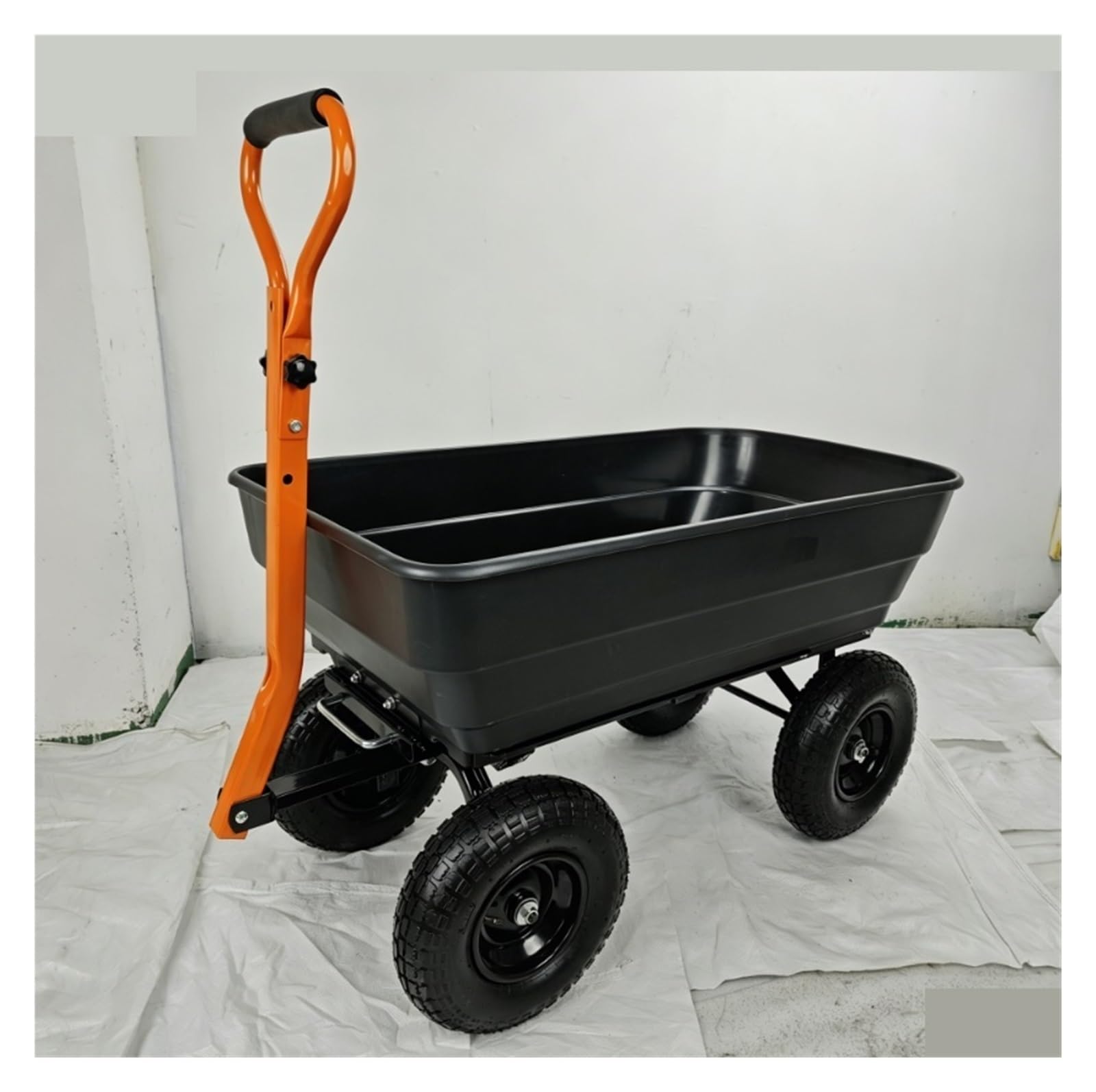 Brouette Robuste à 4 Roues avec système de dégagement Rapide, Chariot à Benne basculante for Jardin extérieur, for fermes de pelouse et de Cour brouette Jardin
