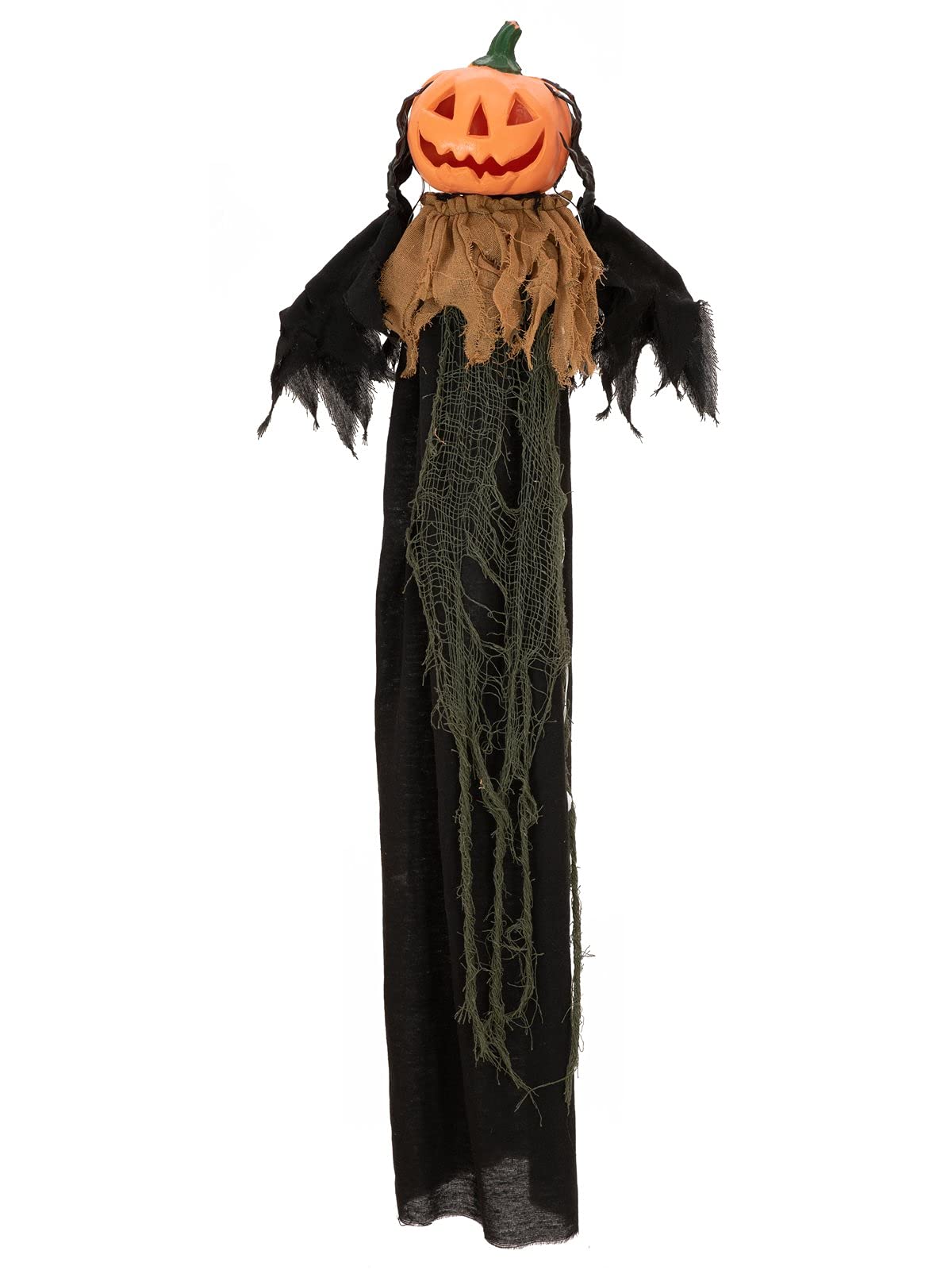 EUROPALMS Halloween Figur Kürbiskopf, animiert 115cm | Animierte Hängefigur Kürbiskopf