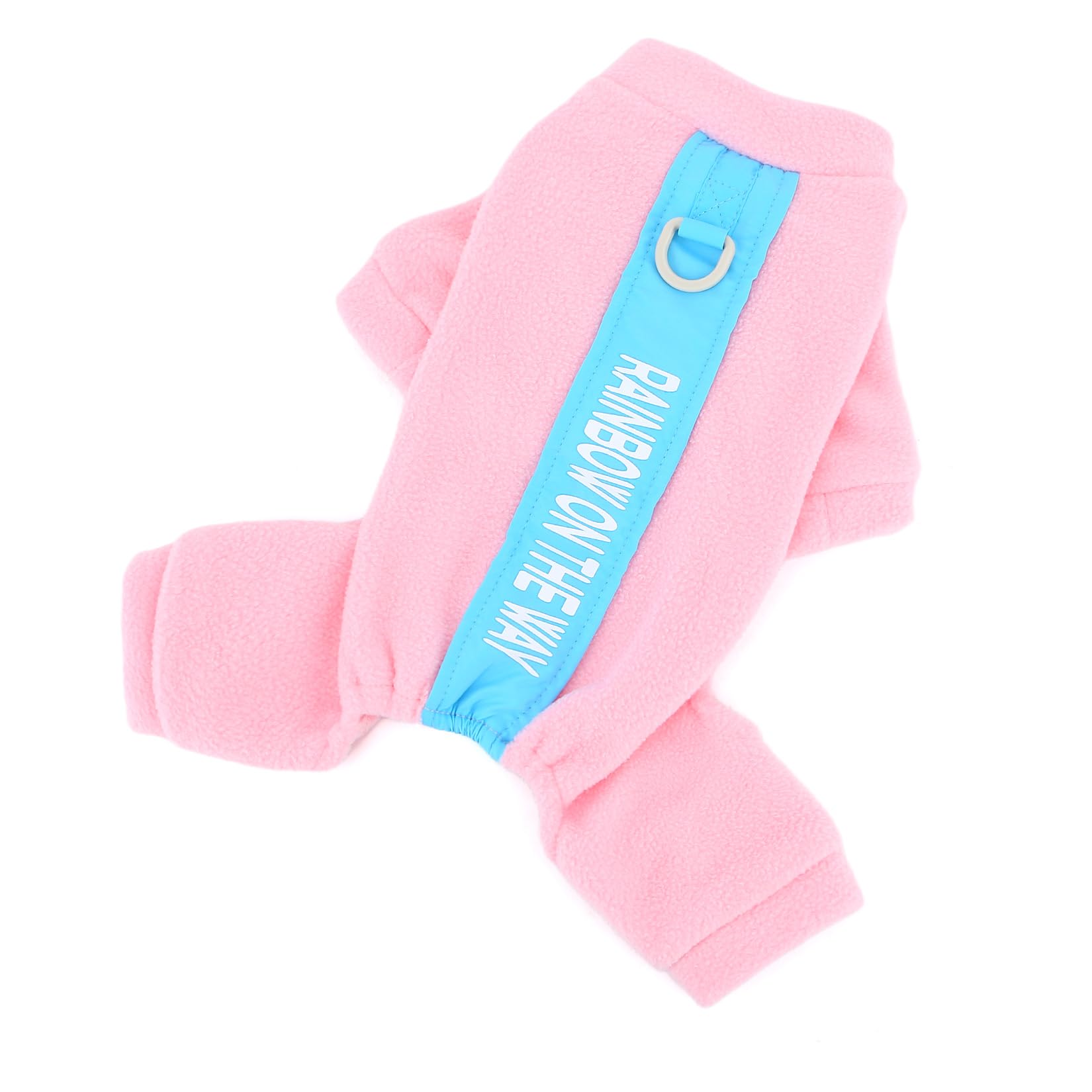 Pijamas de Forro Polar para Perros pequeños, Mono de Cachorro con Anillo en D y Letra Impresa, Suave Jersey de Cuatro Patas, Ropa acogedora de Invierno y otoño, Ropa de Dormir para Mascotas,