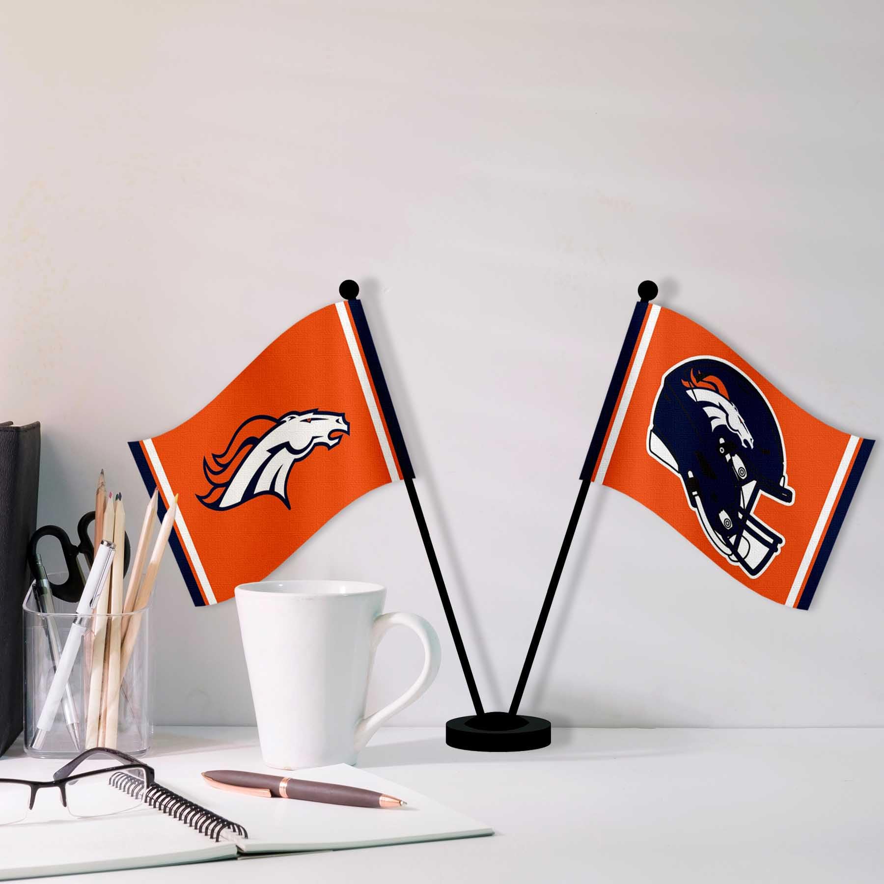 WinCraft Denver Broncos Bandiera Da Giardino Con Supporto – 33x45 Cm, Doppia Faccia, Kit Completo Con Asta - 6
