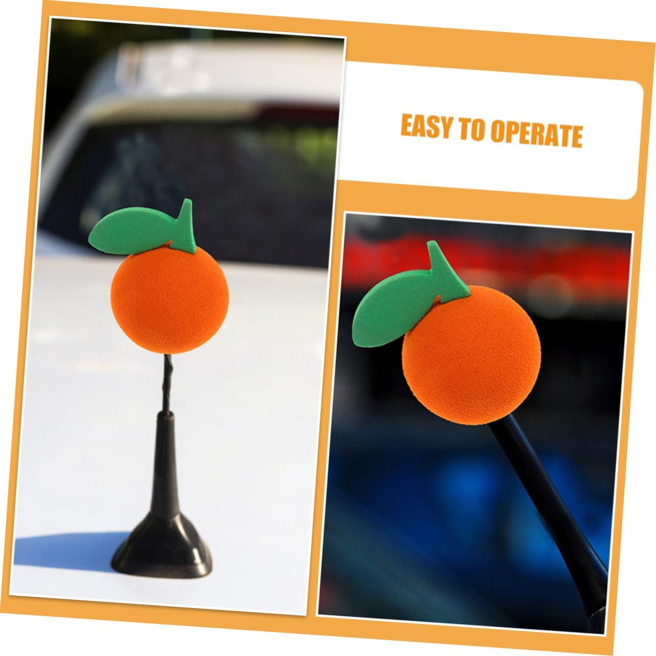 Amosfun 2pcs Long-Lasting Car Antenna Decoration Auto Antenna Toppers Kawaii Design Easy to Install