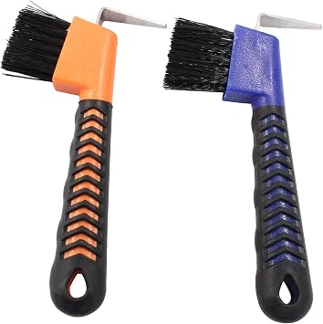2 Pcs Horse Hoof Pick Brush, Blue & Orange