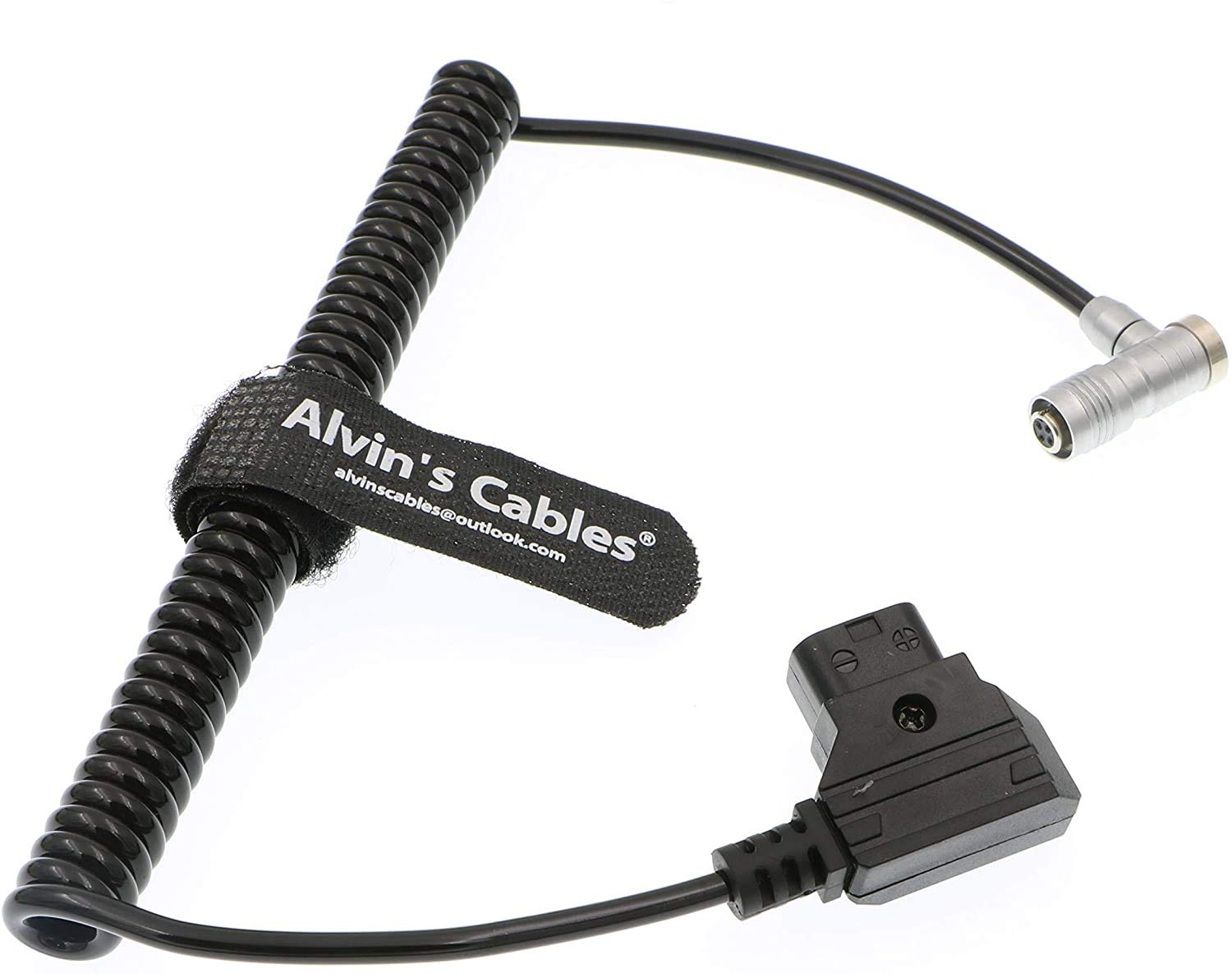 Alvin's Cables PORTKEY BM5 BM7 monitor Cavo di alimentazione angolo retto 4 pin femmina a Anton Bauer D-TAP maschio cavo di alimentazione a spirale