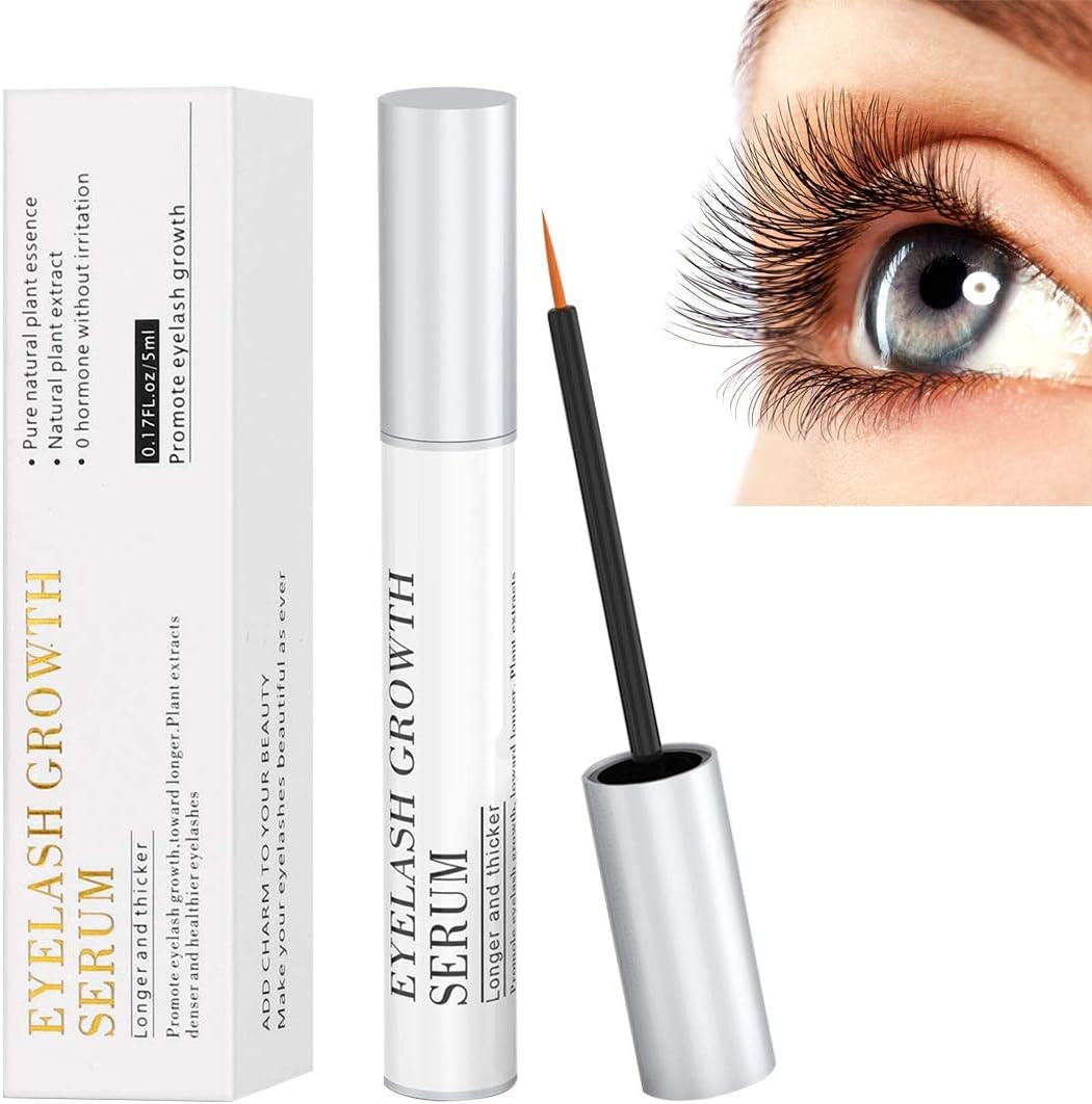 Eyelash Growth Serum, 100% Natural Eyebrow Lash Enhancer Boost Rapid Growth to Longer, Luscious Lashes & Eyebrows Hypoallergenic