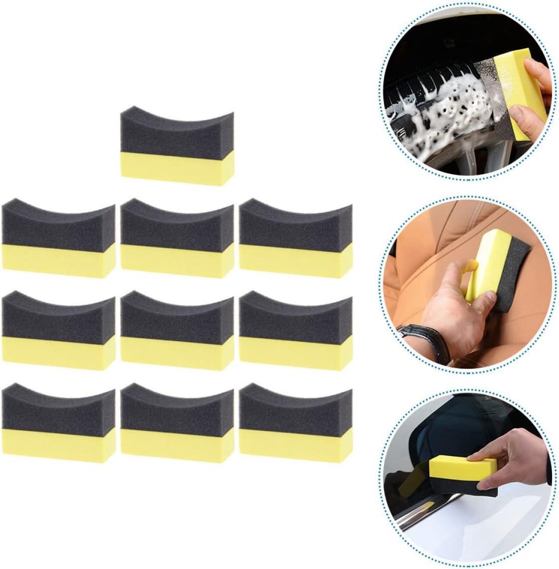 30pcs Multifunctional Car Washing Sponge Tire Dressing Applicator Pads for Car Detailing Super Absorbent Cleaning Sponges for Tire Shine and Use