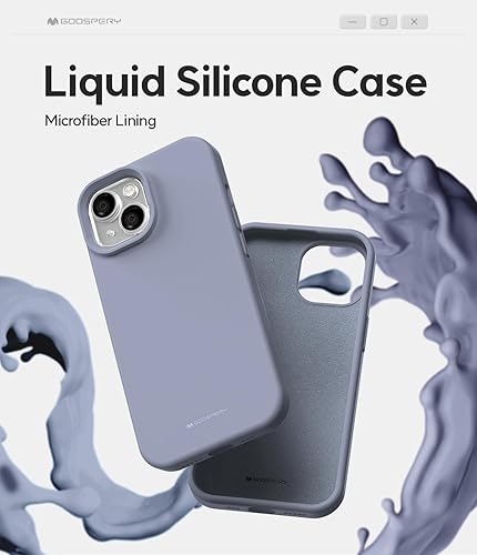 Miniatura 3 de GOOSPERY Funda de silicona líquida compatible con iPhone 15, suave al tacto, protección de cuerpo completo, a prueba de golpes, con forro de