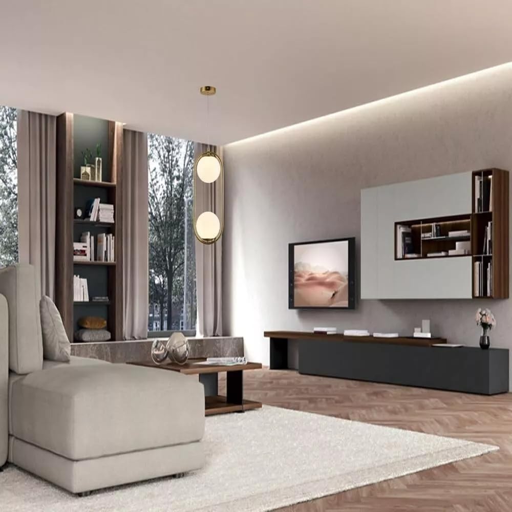 Lampadario a sospensione 2 sfere g9 sfera color bianco lampada bronzo a33