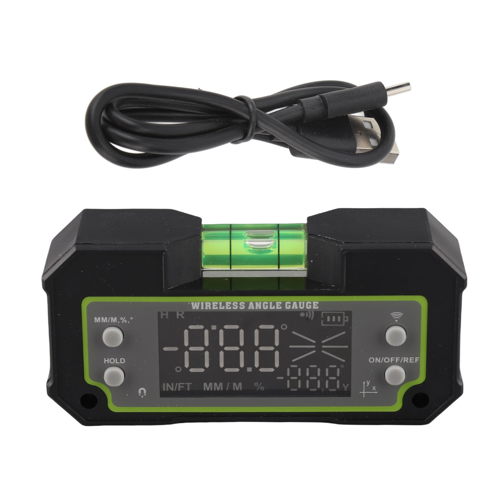 Medidor de ángulo Digital con Bluetooth, Inclinómetro de Dos Ejes Pantalla LCD de Adsorción Magnética Buscador de ángulo Electrónico con Manual de Usuario