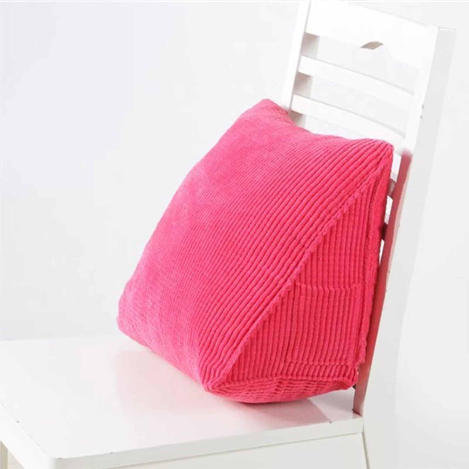 GOUTO Ergonomic Triangular Wedge Pillow for Adults, Plush Back Support Cushion, Versatile Backrest Cushions for Sofa, Bed, Office Chair (Red, Large Size)