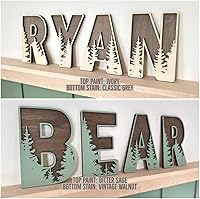 Vista 5 de Letrero con nombre para guardería, letrero bohemio para guardería, letreros con nombres familiares, arte de pared 3D para habitaciones de niños