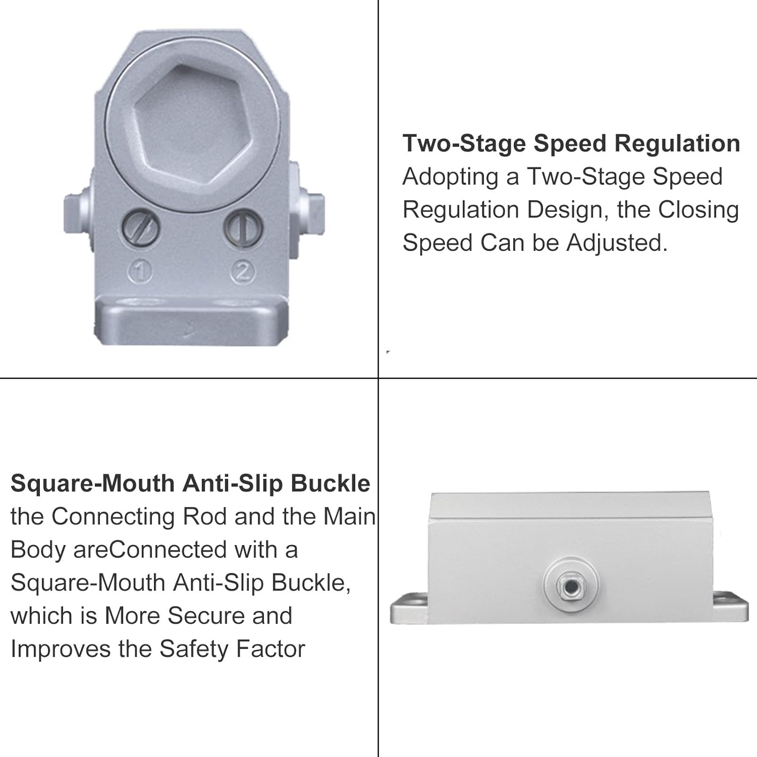 Automatic Door Closer Commercial, Storm Door Closer, Heavy Duty Damper, Soft Close, Adjustable Closing Speed