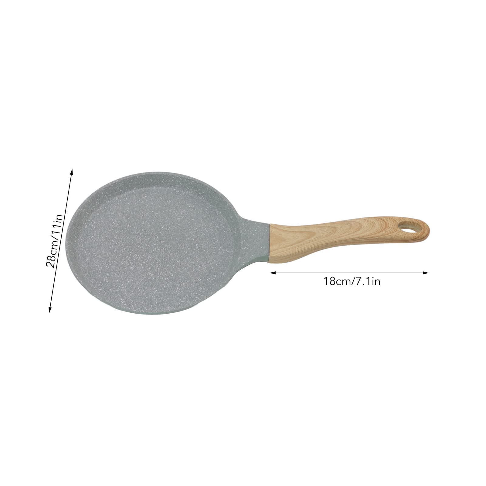 Tyenaza Antihaftbeschichtete Crêpe-Pfanne, Pfannkuchenpfanne, Dosa-Pfanne, Frühstückspfanne, Tawa-Grillplatte, Flache Pfanne für Herdplatten, induktionsfest(28CM)