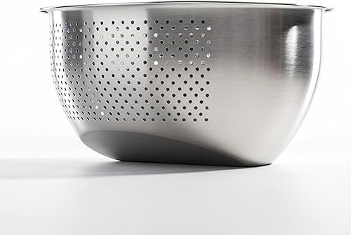 Cuenco colador para lavadora de arroz, cuenco de lavado de quinua de acero inoxidable con escurridor lateral, colador para limpiar frutas, verduras