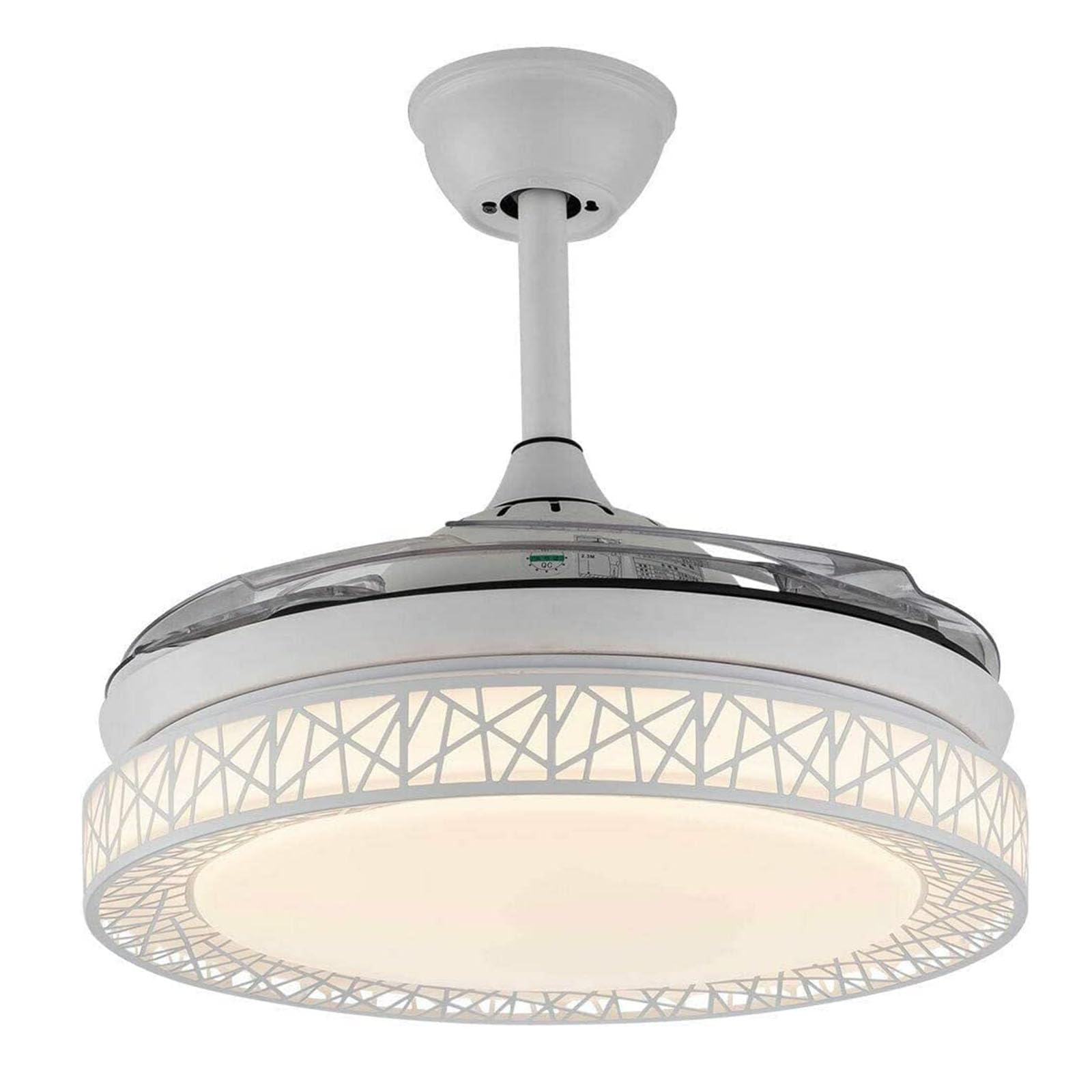 POCHY Ceiling Light Ceiling Fan Light 4 Retractable Blades Ceiling Fan