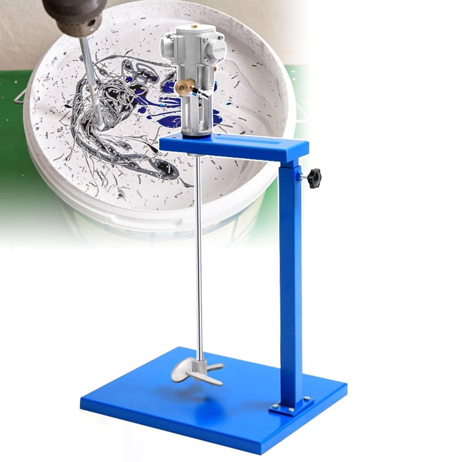 Agitador neumático de pintura, máquina de agitación automática, velocidad ajustable 50-2600 rpm, capacidad de 30 litros, mezcla múltiples materiales de pintura, altura de elevación 43-86 cm