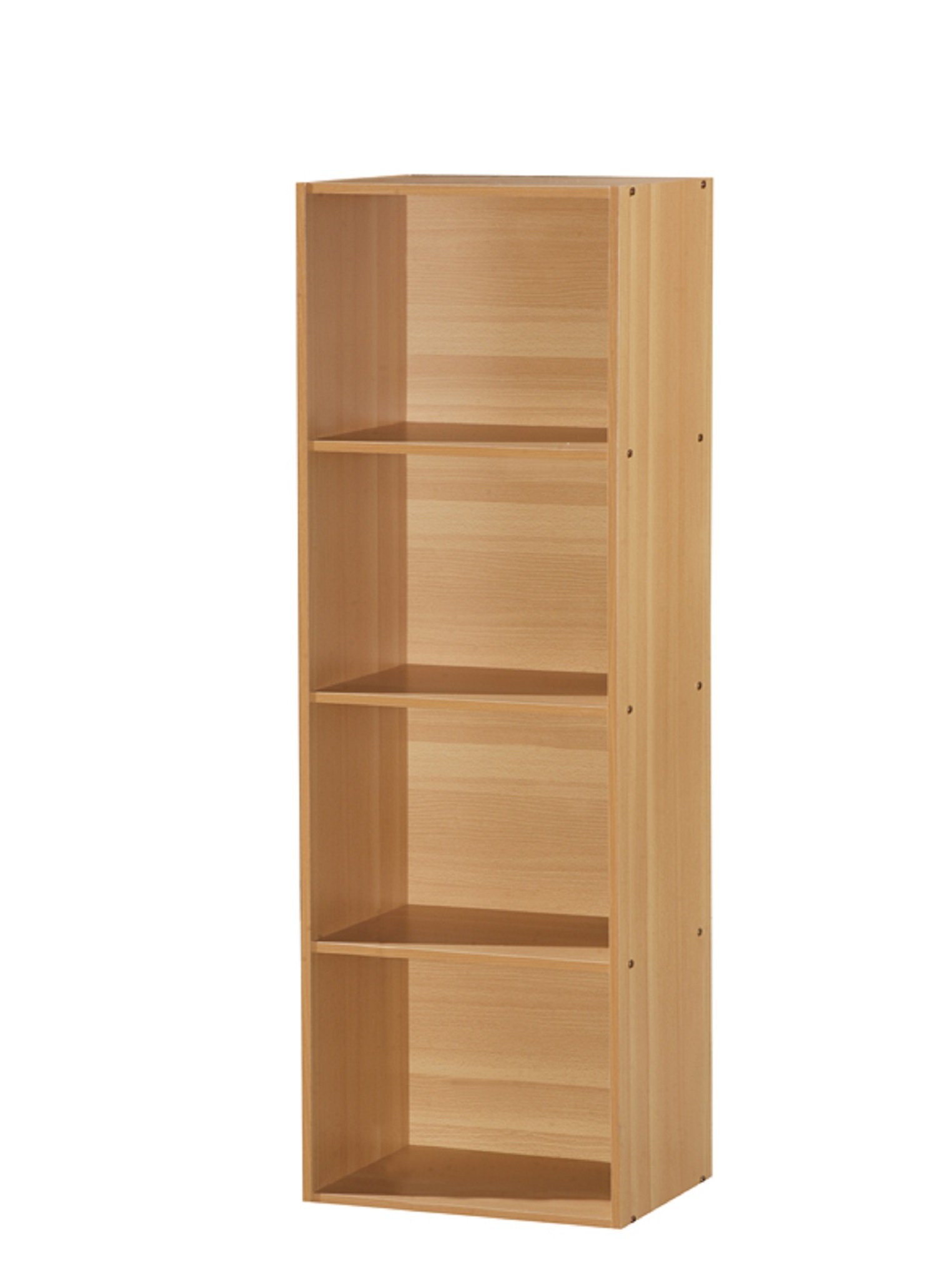 Hodedah Import 4 Shelf Bookcase, Beech