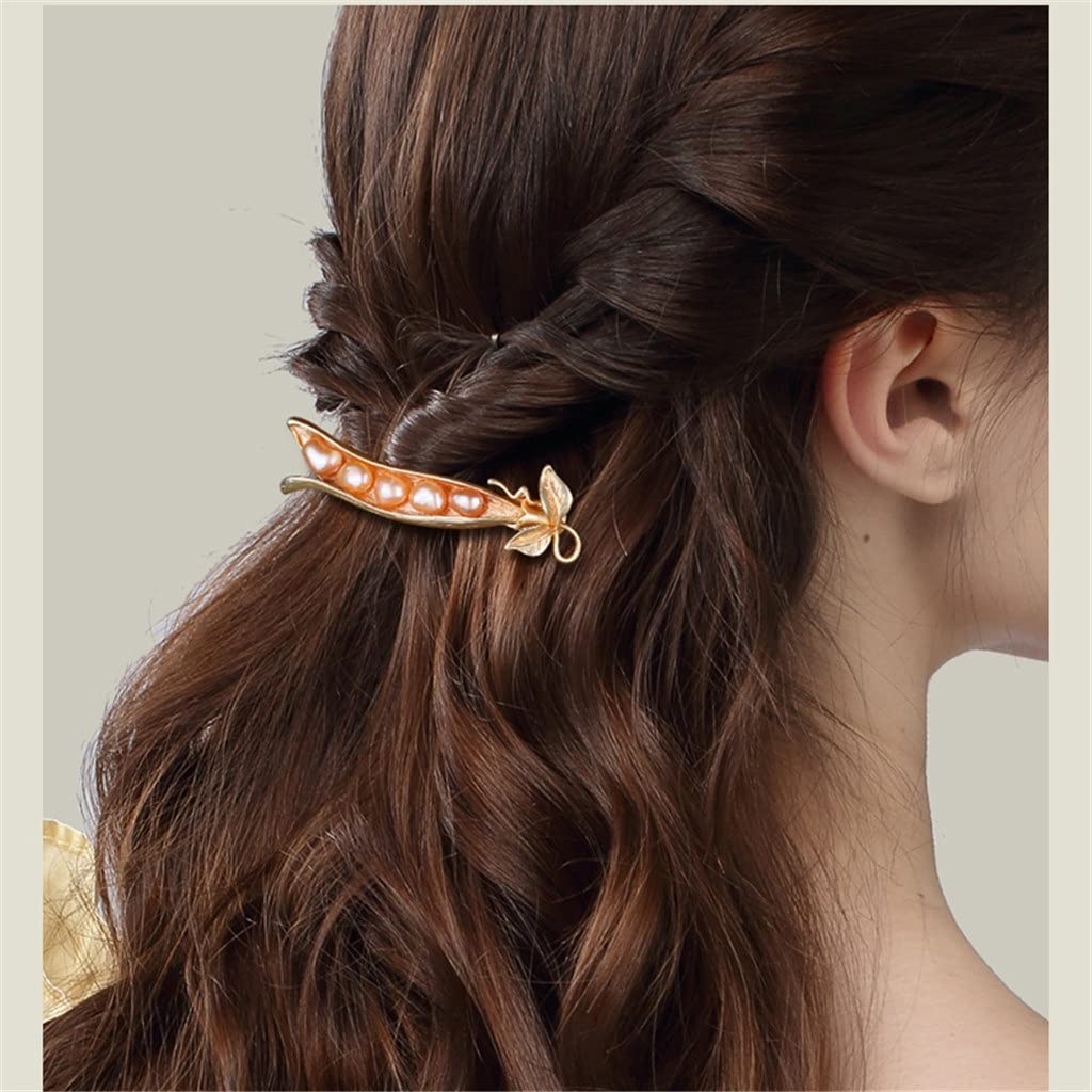 Forcine, fermagli, fermagli for capelli, fermagli for artigli, impugnatura for capelli Perla d'acqua dolce Fermaglio for capelli con mandrino parallelo Forcina for capelli Stile retrò Perla d'acqua do