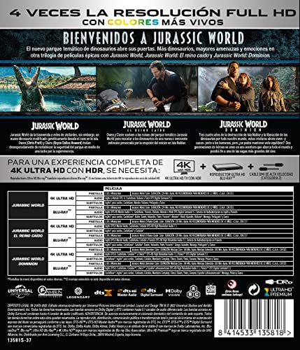 Jurassic World Trilogie 1-3 4K Ultra HD + Blu-Ray l Intégrale Boîtier BD - 2