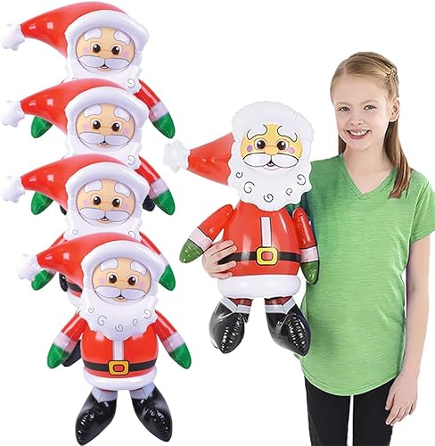 Miniatura 7 de Inflable de Papá Noel de Navidad, 24 pulgadas de alto, perfecto para niños, reuniones, premios de aula, decoraciones de eventos, regalos de fiesta
