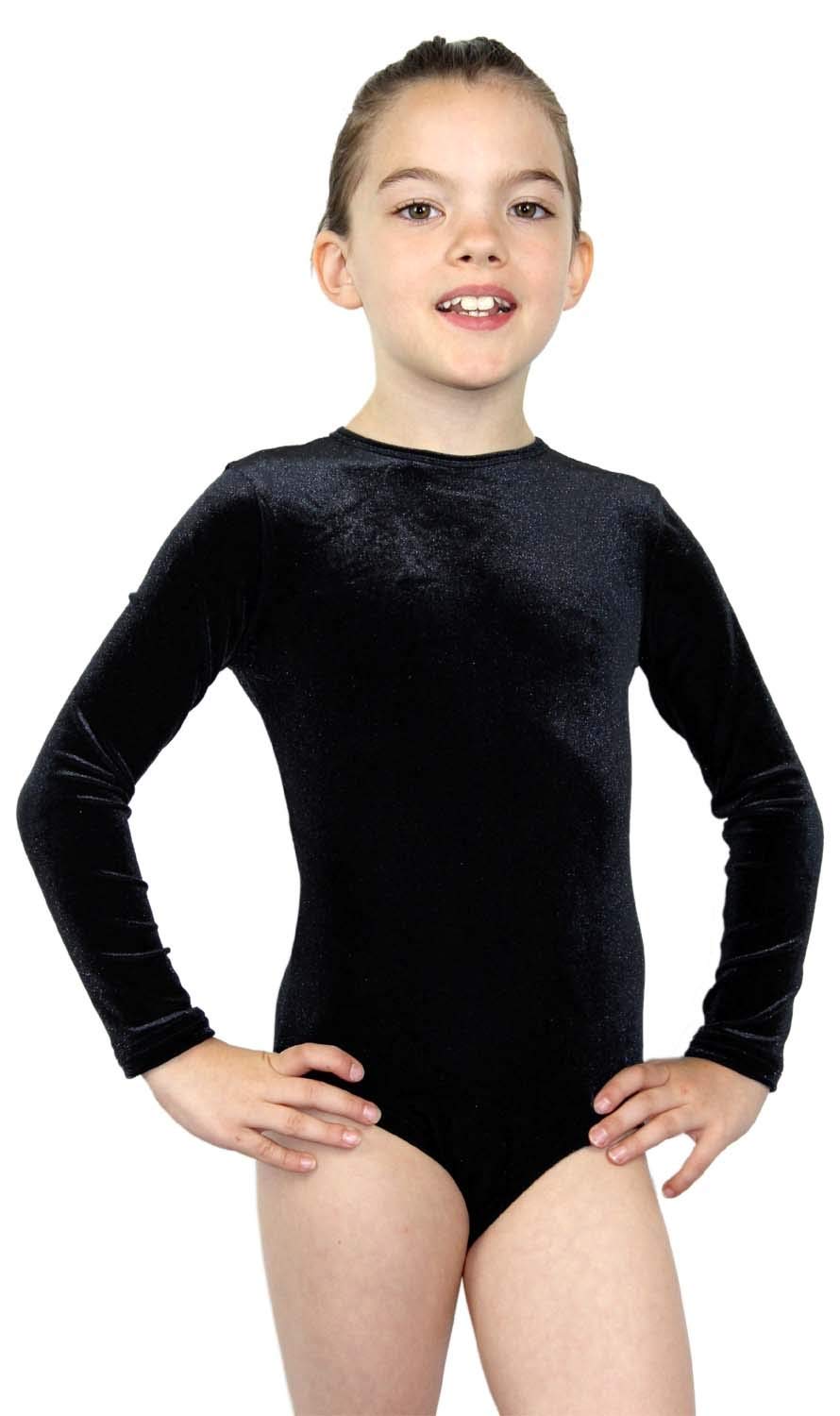 Turnanzug Body Nicki Samt Mädchen Gymnastikanzug Langarm Kinder Turnbody langärmlich Balettrikot Balettanzug